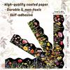 60 Pcs Floral Bulletin Board Borders Black Wild Flower Scalloped Self-Adhesive Border Trim Sticker Decals for Home Classroom Spring Party Wall