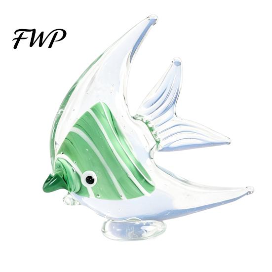Handmade Glass Ocean Ornament Tropical Fish Figurine, Blown Ornament, Miniature Colorful Decor Statue for Beach House Home Table Craft