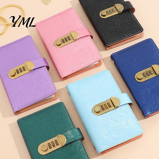 Security Cash Binder A6 Password Lock Budget Organizer, PU Leather And Relief Cover, Monthly Expense Tracker 100 Pocket Savings Challenge Booklet for