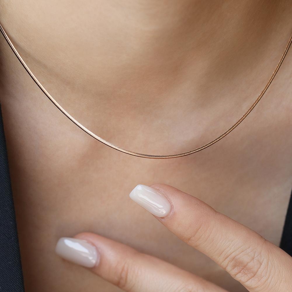 Loveenb [14K Gold] Silk Snake Chain Necklace
