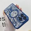 Роскошный магнитный чехол для телефона с гальваническим рисунком для iPhone 15 14 13 12 11 Pro Max, защита объектива, противоударный чехол для iPhone 14 13 12 11