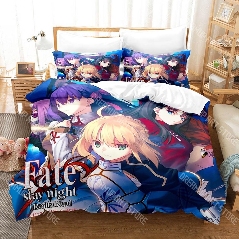 Модный набор постельного белья Fate stay night Аниме Односпальный Двуспальный Полный Queen King Размер Набор постельного белья Детская спальня Пододеяльник Комплекты Простыня Комплект