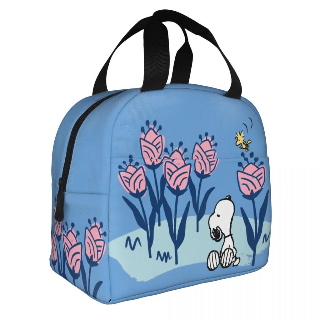 Cute Dog Pattern Insulated Lunch Bag Portable Thermal Tote For Work Picnic Meal Container