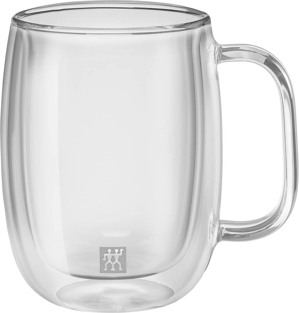 Glass Coffee Mug ZWILLING Double Wall Insulated 350ml Set of 2 Transparent