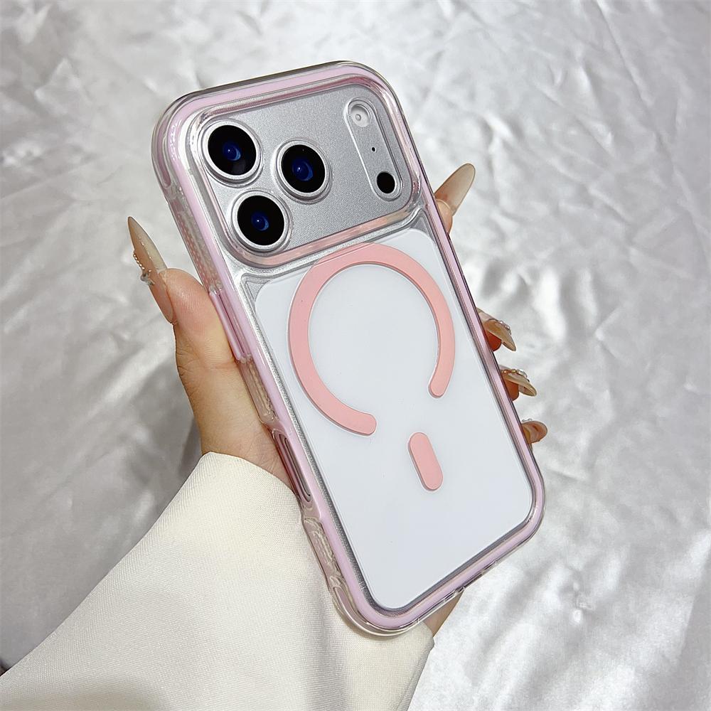 Transparent For Magsafe Soft TPU 2 in 1 Magnetic Case For iPhone 17 16 15 14 13 12 11 Pro Max Plus Air Candy Color Clear Cover