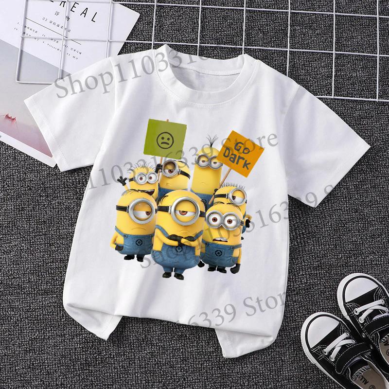 Minionses Kids T-shirt Children Short Sleeves Cartoon Tees Fashion Cotton T Shirt  Boy Girl Tops Summer Clothes Birthday Gift