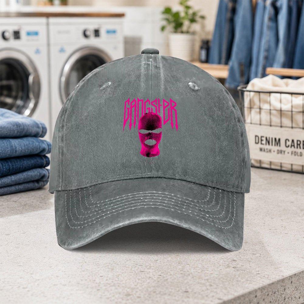 GANGSTER HipHop Washed Baseball Cap Adjustable Lightweight Dad Hat for Parties Fashion Birthdays Outdoor
