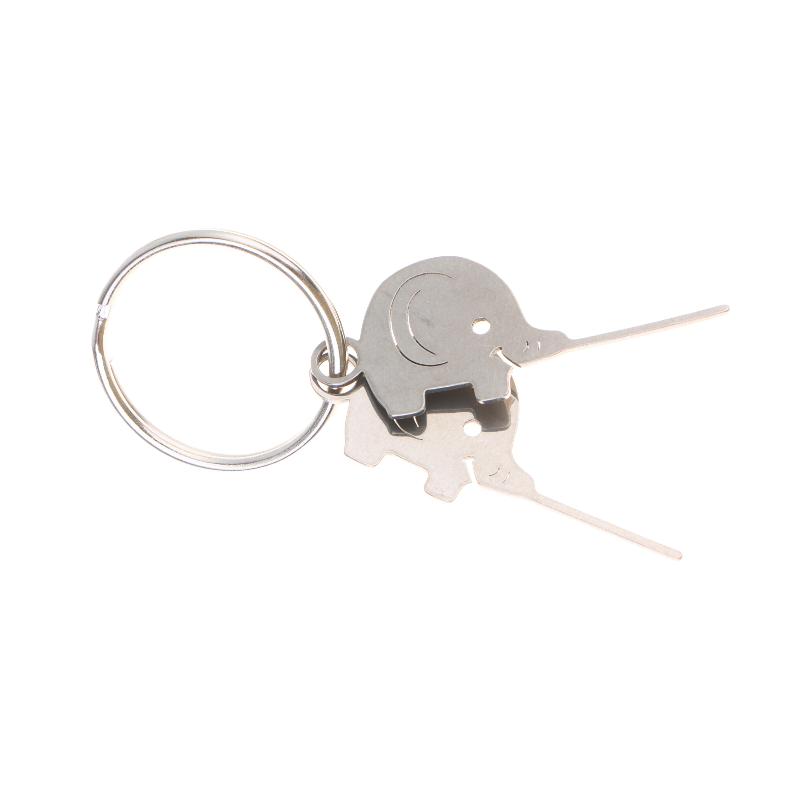 Universal SIM Card Ejector Keychain with Stainless Steel Elephant for Quick Access