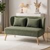 2-Seater Sofa, Small Chenille Sofa with Wing Back, Thick Seat, Rubberwood Legs, Dark Green
