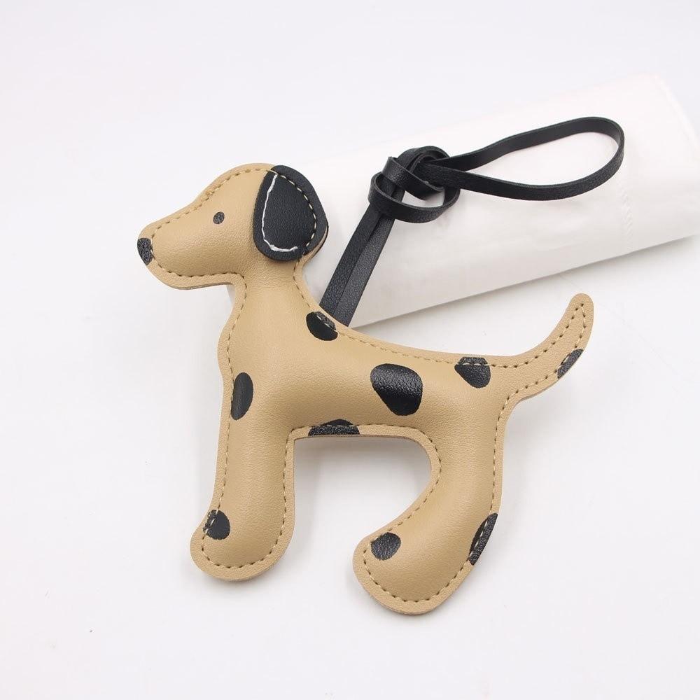 Leather Rope Dalmatian Dog Charm PU leather Bag Charm Pendant Decoration Shoulder Bags Pendant  Bag