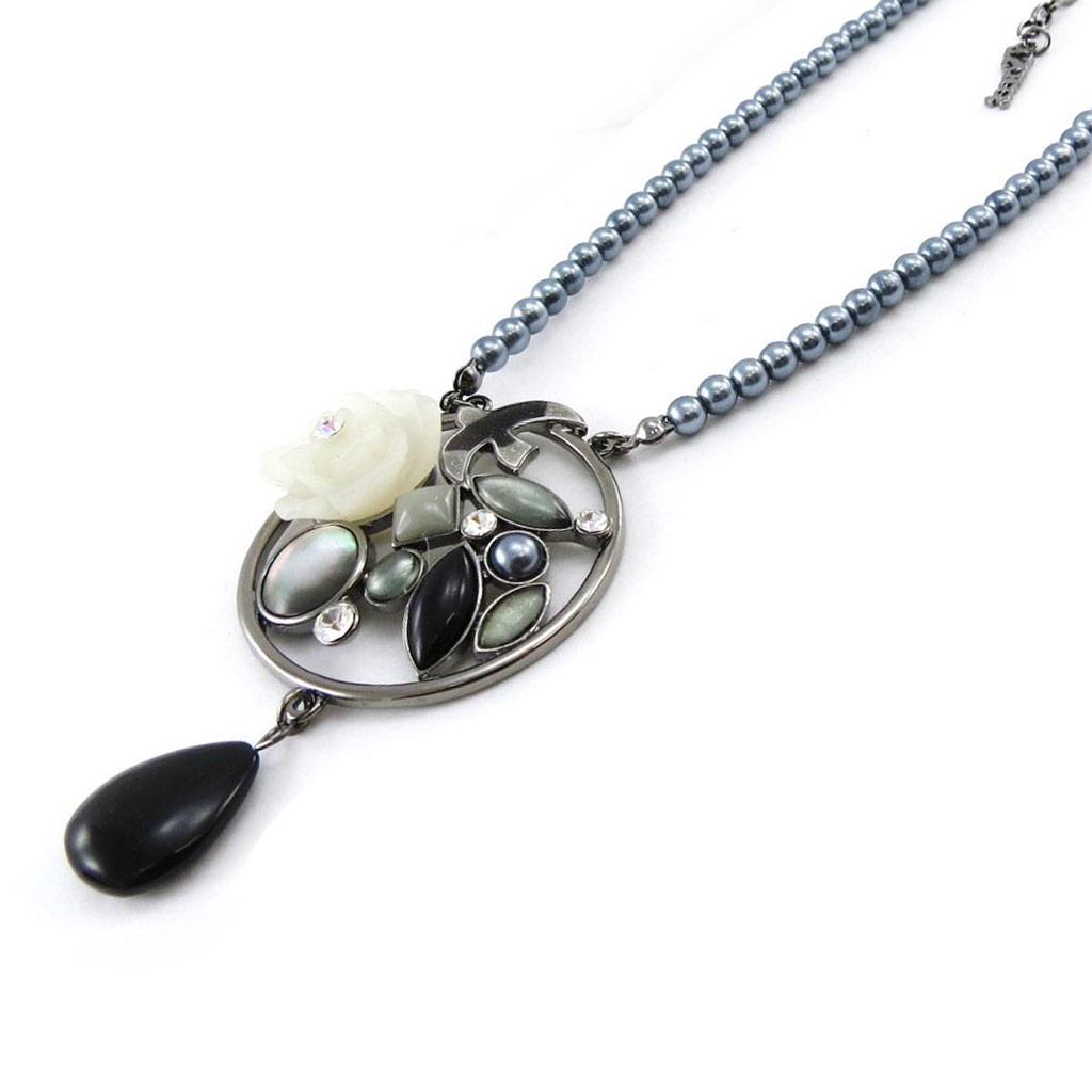 Les Trésors De Lily [J2799] - Дизайнерское колье «Liberty» серо-черный