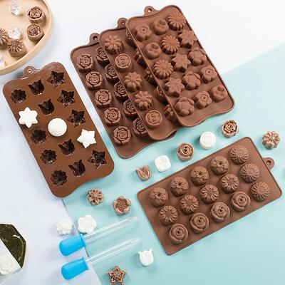 Силиконовая форма для шоколада «Цветок» DIY Mini Letter Dinosaur Fondant Mold Jelly Cookies Candle Making Children's Party Торт Декор