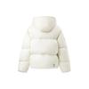 Li Ning однотонная повседневная короткая пуховая куртка на молнии с капюшоном унисекс куртки цвета «белый» AYMT419-3