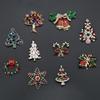 Christmas Brooch High-End Dripping Snowflake Bell Alloy Brooch Pin Accessories Christmas Brooch