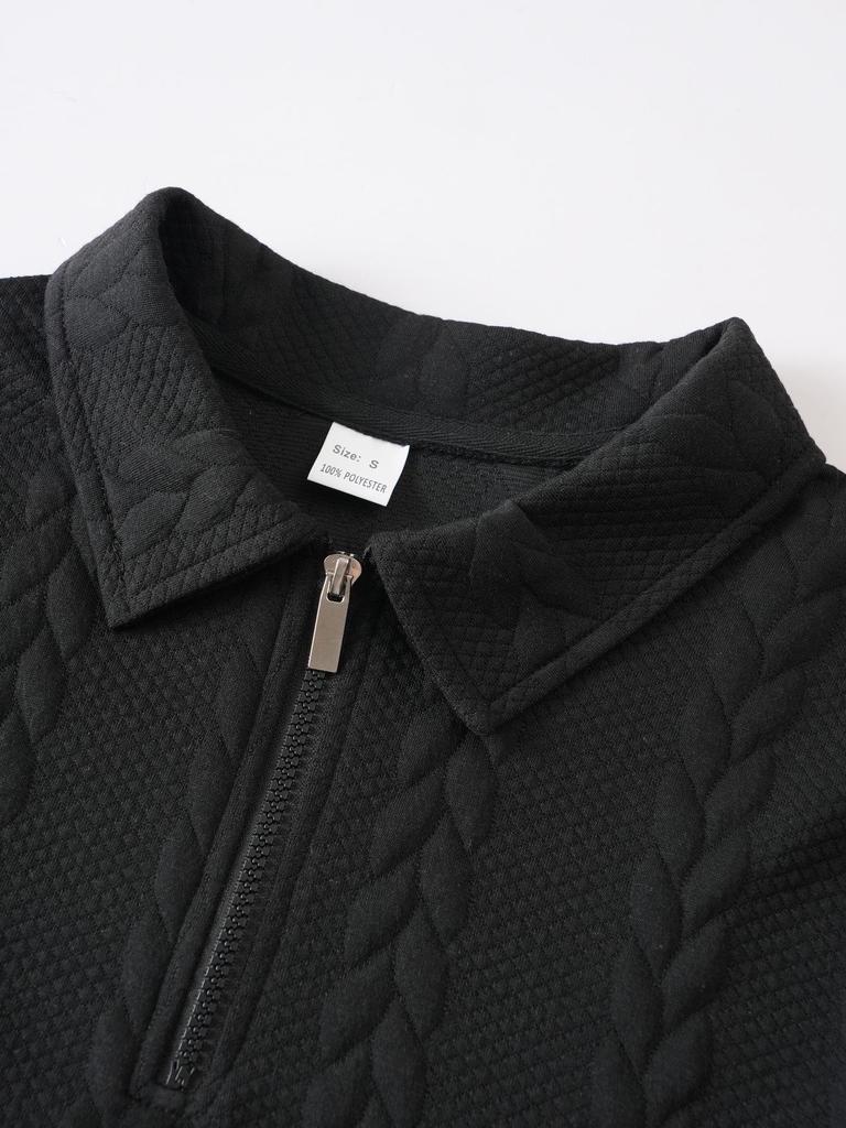 Мужская повседневная толстовка-пуловер с полумолнией и воротником - Стиль Весна/Осень 2025