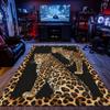 Leopard Print Crystal Velvet Rug Modern Animal Design Office Floor Mat Home Decor Fashion Statement Piece Soft Non Slip Carpet