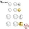 Женские серьги-гвоздики BAMOER из стерлингового серебра 925 пробы с жемчужными бусинами, модные мини-гвоздики, ювелирные изделия