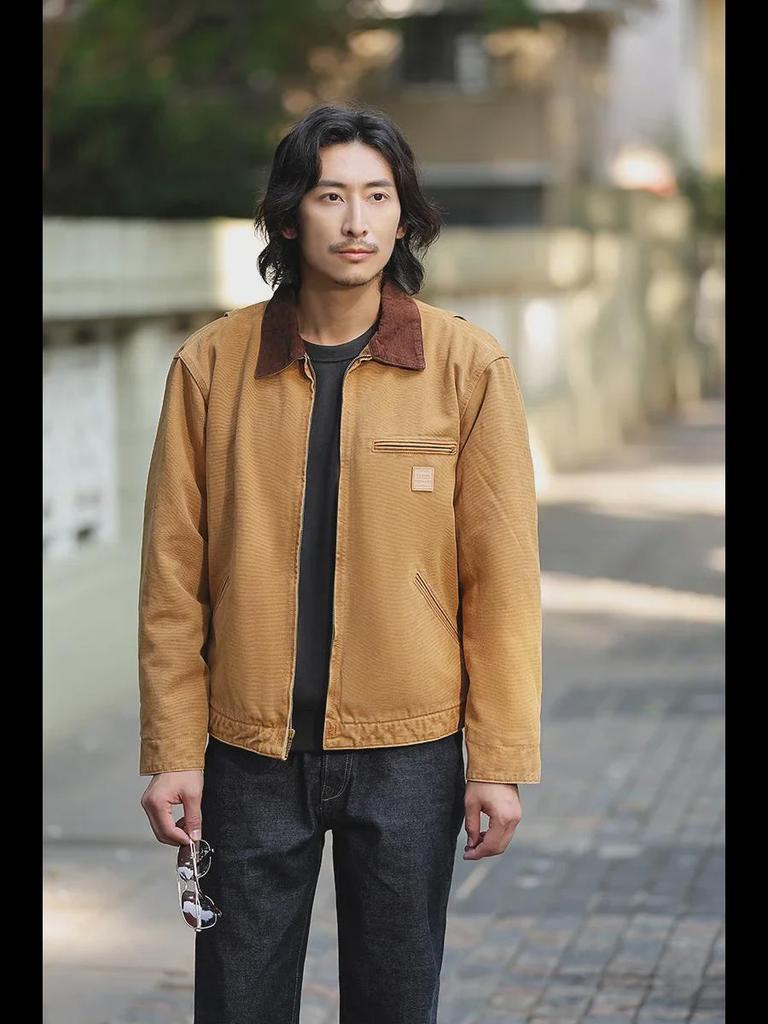 OKONKWO CleanFit Detroit Interstellar Canvas Jacket - Santa Fe J97 Thickened Design