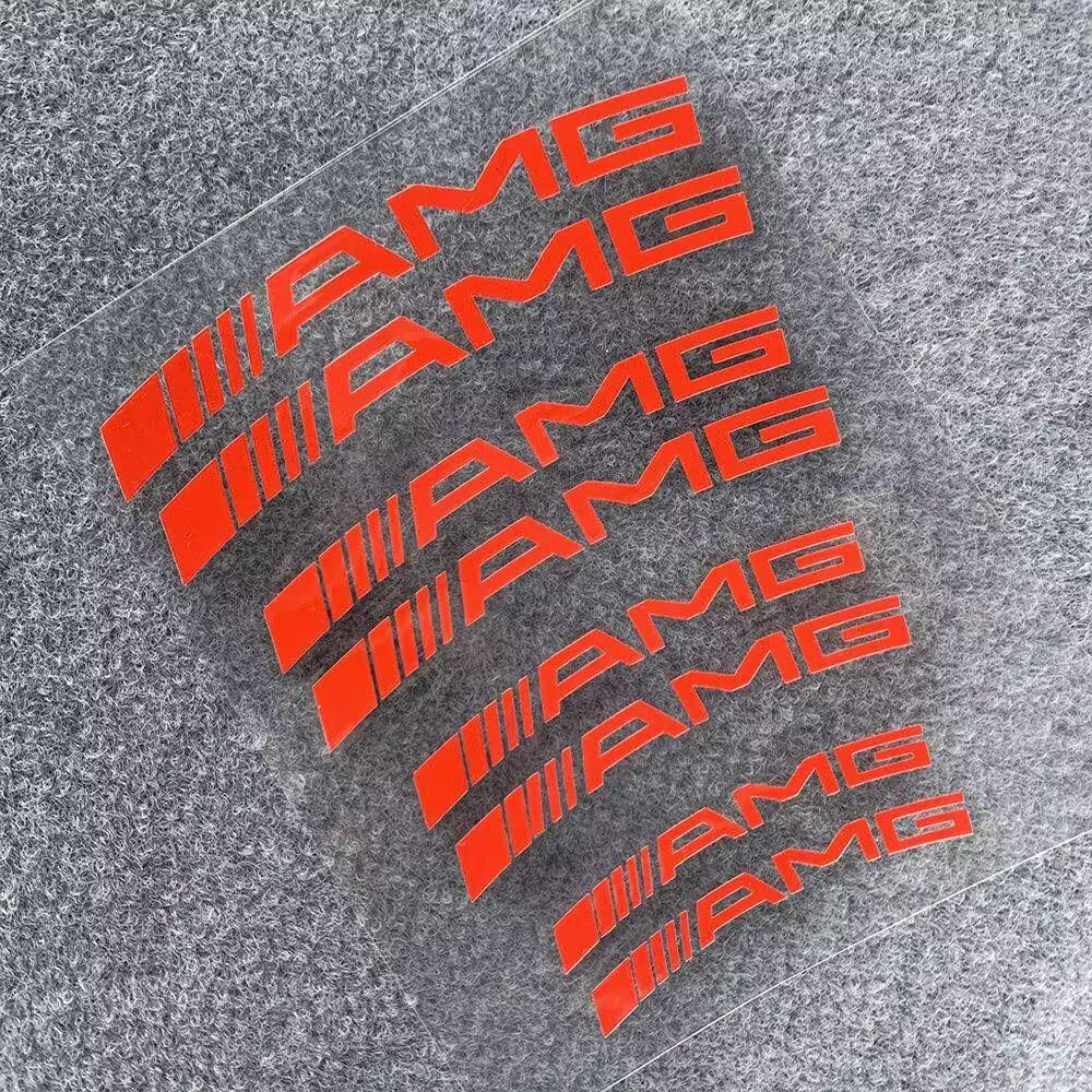 ZJH5   For Mercedes Benz AMG Waterproof Decals High-Temperature Resistant Brake Caliper Car Stickers Reflective Vinyl Wheel Rim Decals