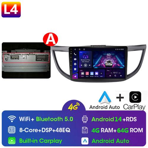 Android 14 для Honda CR-V CRV 2012 - 2015 GPS Carplay Авто Радио Мультимедиа Видео Плеер Стерео WIFI 4G BT RDS 7862S
