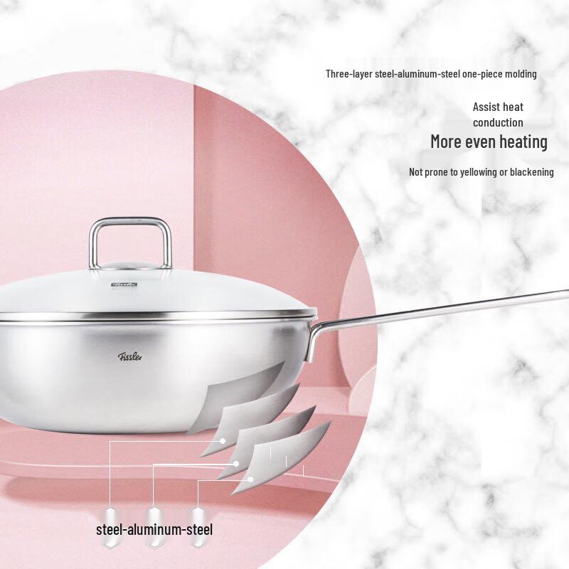 Fissler Вок из нержавеющей стали с одной ручкой, 30 см