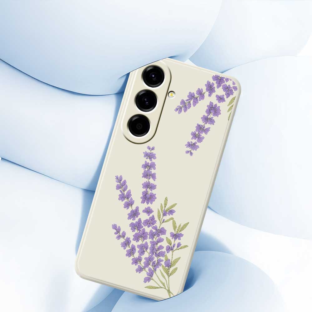 For Samsung Galaxy A56 5G Case Lavender Pattern Printing Straight Edge TPU Phone Back Cover