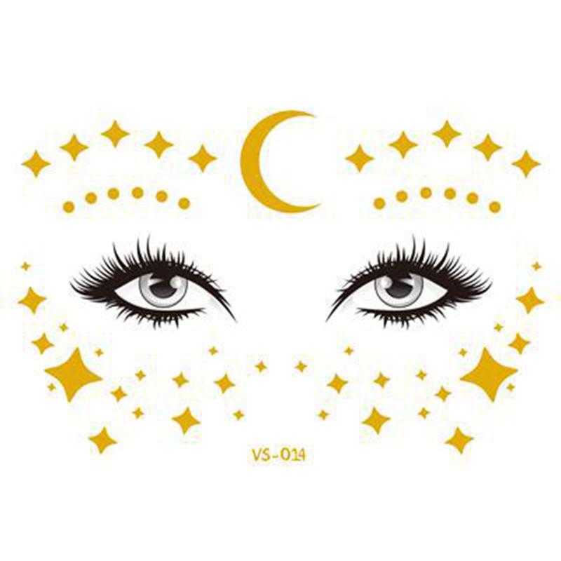 Блестящие наклейки татуировки на лице флэш-золотые временные металлические татуировки водостойкий макияж наклейки для девочек вечеринка музыкальный фестиваль