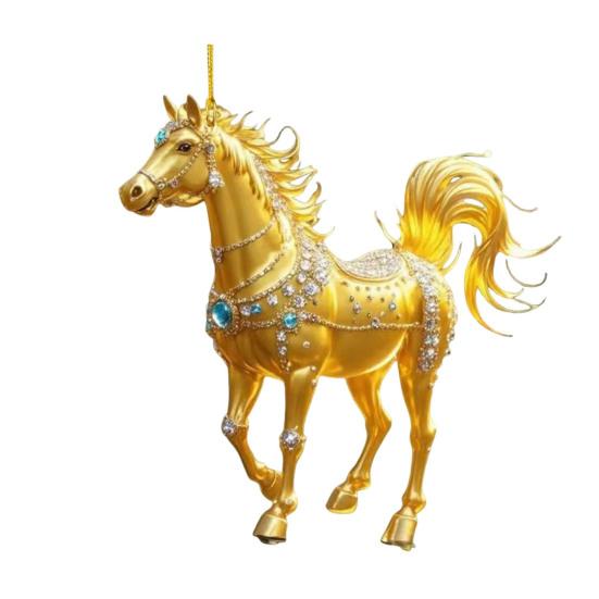 Car Rearview Mirror Charm with Pony Design Cute 2D Flat Acrylic Keychain for Bag And Keys Horse Lover Gift for Girls And Equestrian Fans