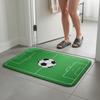 Flannel Football Court Pattern Doormat Non-slip Bath Mat Football Field Floor Mat  Living Room