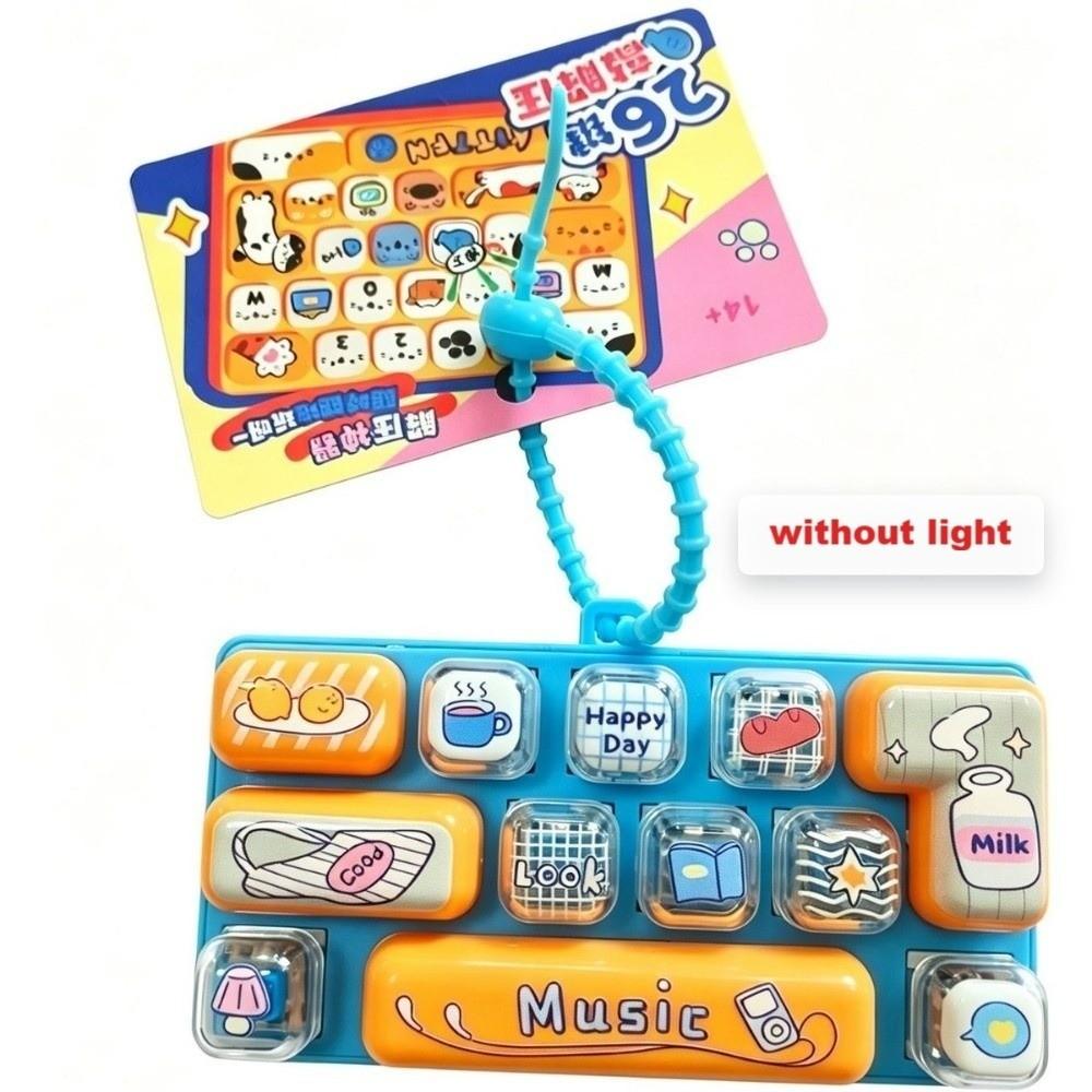 Pressable Keys 12 Keys Keyboard Keychain Clicker Sound Stress Relief Fidget Toy Backpack Decor