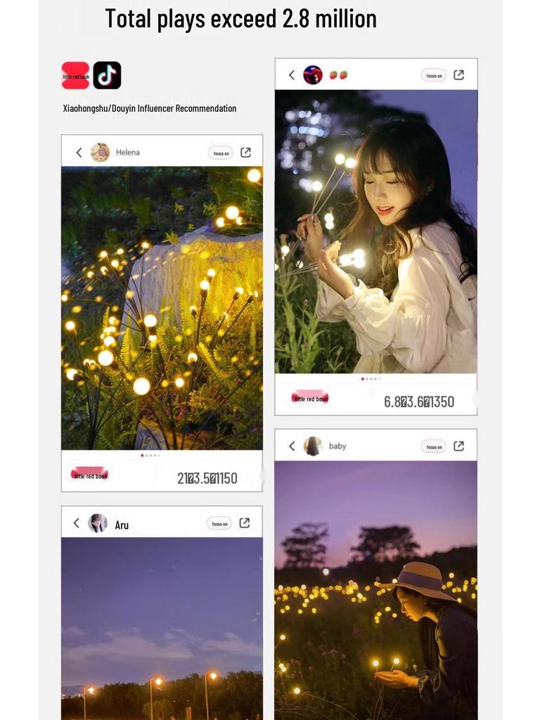 Outdoor Rainproof Solar Firefly Garden Lights