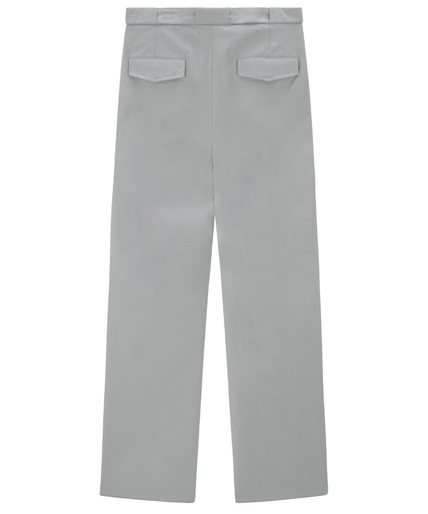 EZIO Belted Pocket Wide Pants - Gray