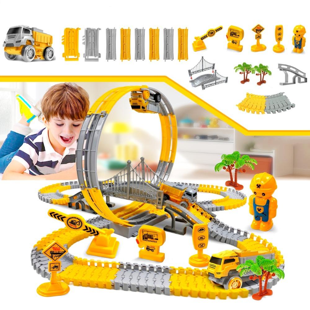 Puzzle Toys Electric Track Toy Climbing Track Kids Car Engineering Birthday Gift