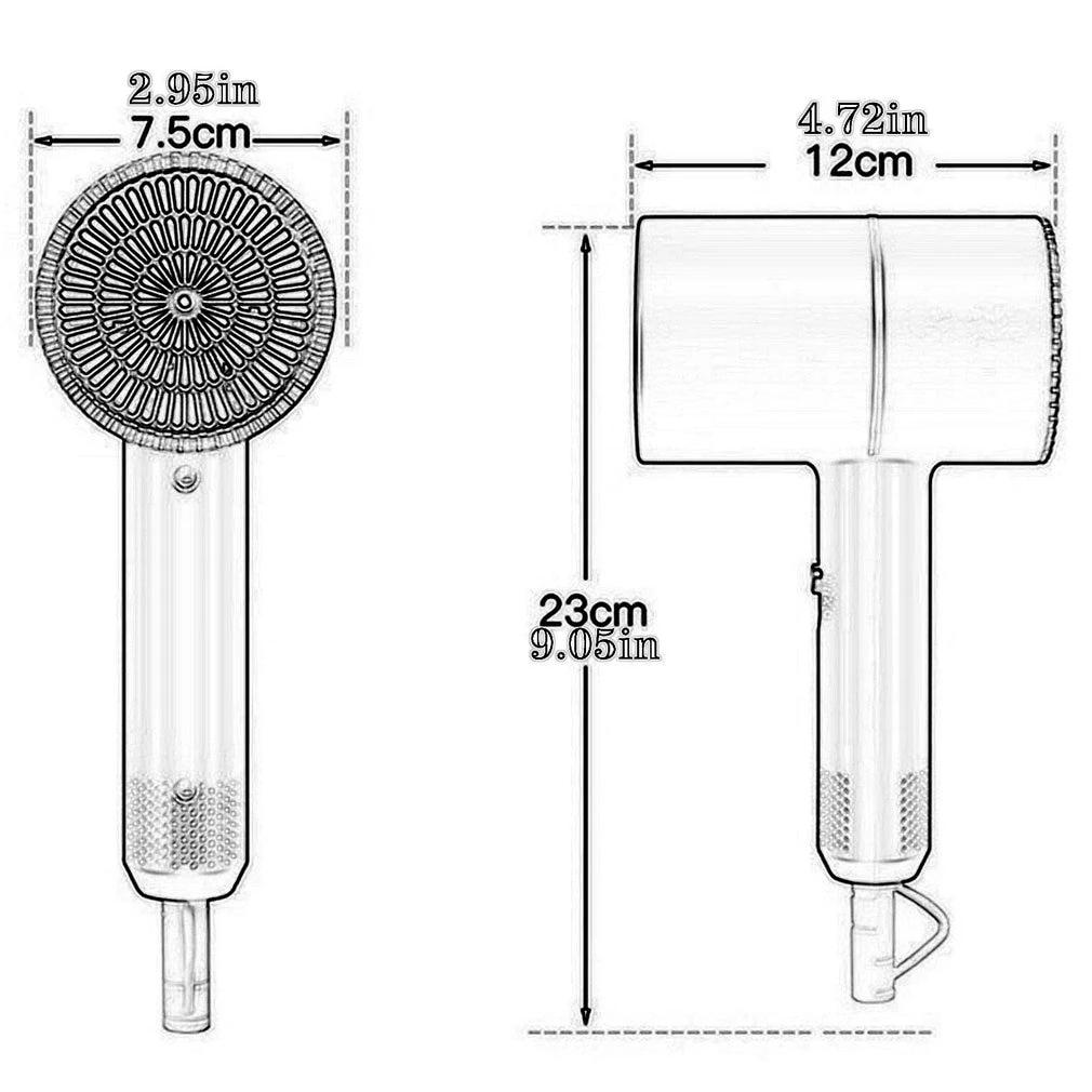 Портативный фен, сильный ветер, молоток, салонная сушилка для волос, отрицательный ионный молоток, домашний электрический синий светильник, фен
