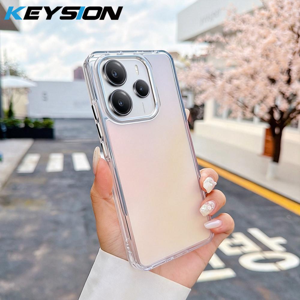 KEYSION Модный лазерный градиентный цветной чехол для телефона Redmi Note 14 4G 5G, противоударная задняя крышка из ТПУ+ПК для Redmi Note 14