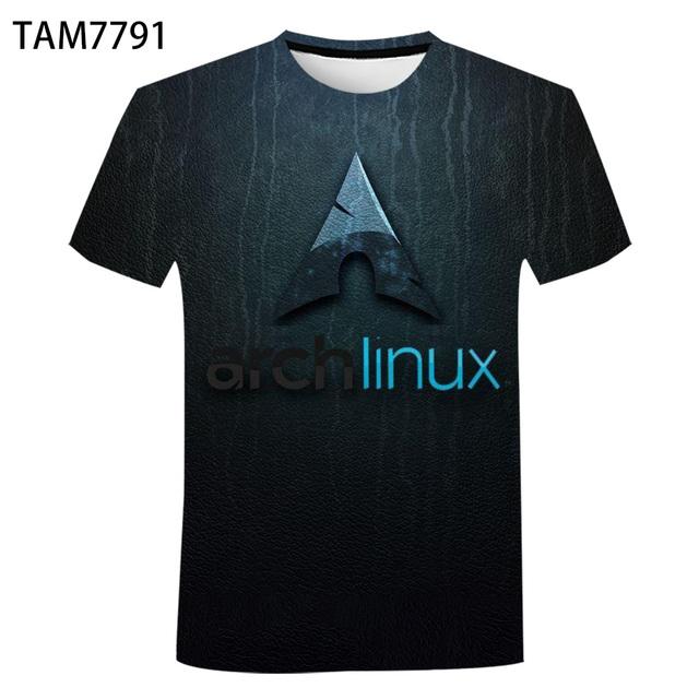 Летняя мужская и женская рубашка 3DT, секс-уличная одежда, футболка с короткими рукавами в стиле хип-хоп, Amoled Terminal Linux