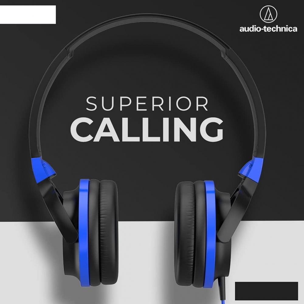 Портативные наушники Audio Technica Ath S100is Bbl для проводных смартфонов, для мониторинга улиц, черные, синие, с микрофоном и пультом дистанционного управления