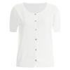 Shop   Women Scoop Neck Puff Sleeve Summer Short Sleeve Knit Cardigan Orange Bom