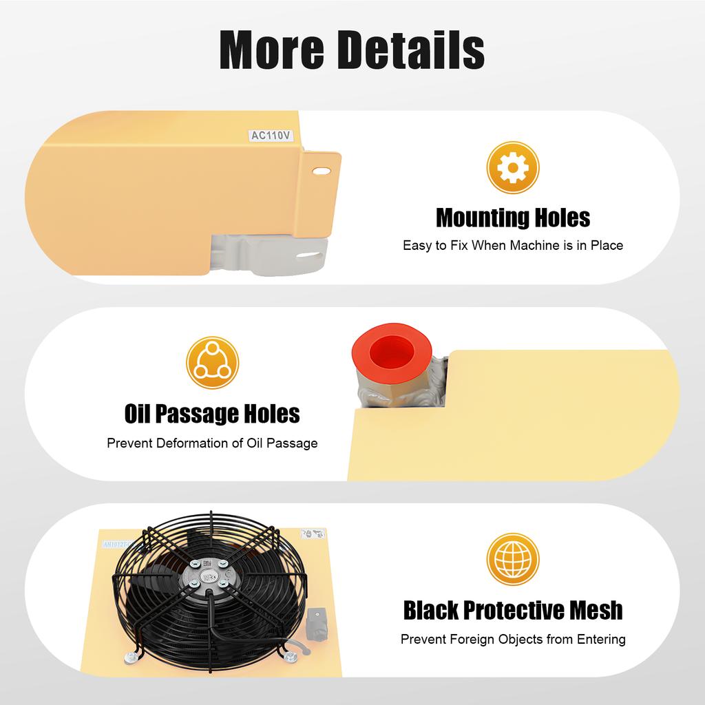 Промышленный гидравлический маслоохладитель 5,6 кВт 100 л/мин AC 110 В для инженерно-строительной техники, станков с ЧПУ, гидравлической системы