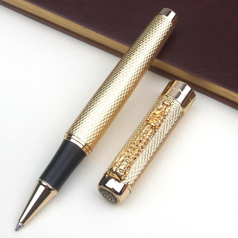 JINHAO 1200 Роскошный Высококачественный Золотой Белый Жемчужный Цвет Дракона Деловая Офисная Ручка Роллерная Ручка Средний Размер Офис Бизнес
