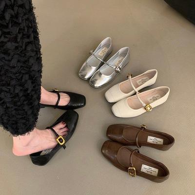 Сотни пар однотонных туфель с одним ремешком, серебристые женские туфли, летние туфли в стиле ретро «Мэри Джейн», туфли на плоской подошве