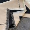 Autumn and Winter New Geometric Jacquard Square Scarf Women's Double-sided Imitation Cashmere Large Shawl Light Luxury High Sense Thickened Warm Scarf