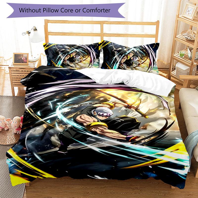 3pcs Uzui Tengen1 Design Cover Set - HD Printed Bedding with 1 Cover and 2 Pillowcases - Perfect for Home and Dorm Decor
