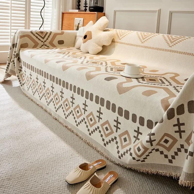 Чехол для дивана Bohemian Full-cover Four Seasons Universal Chenille Dustproof Couch Fabric Двустороннее жаккардовое ворсовое покрывало для стула