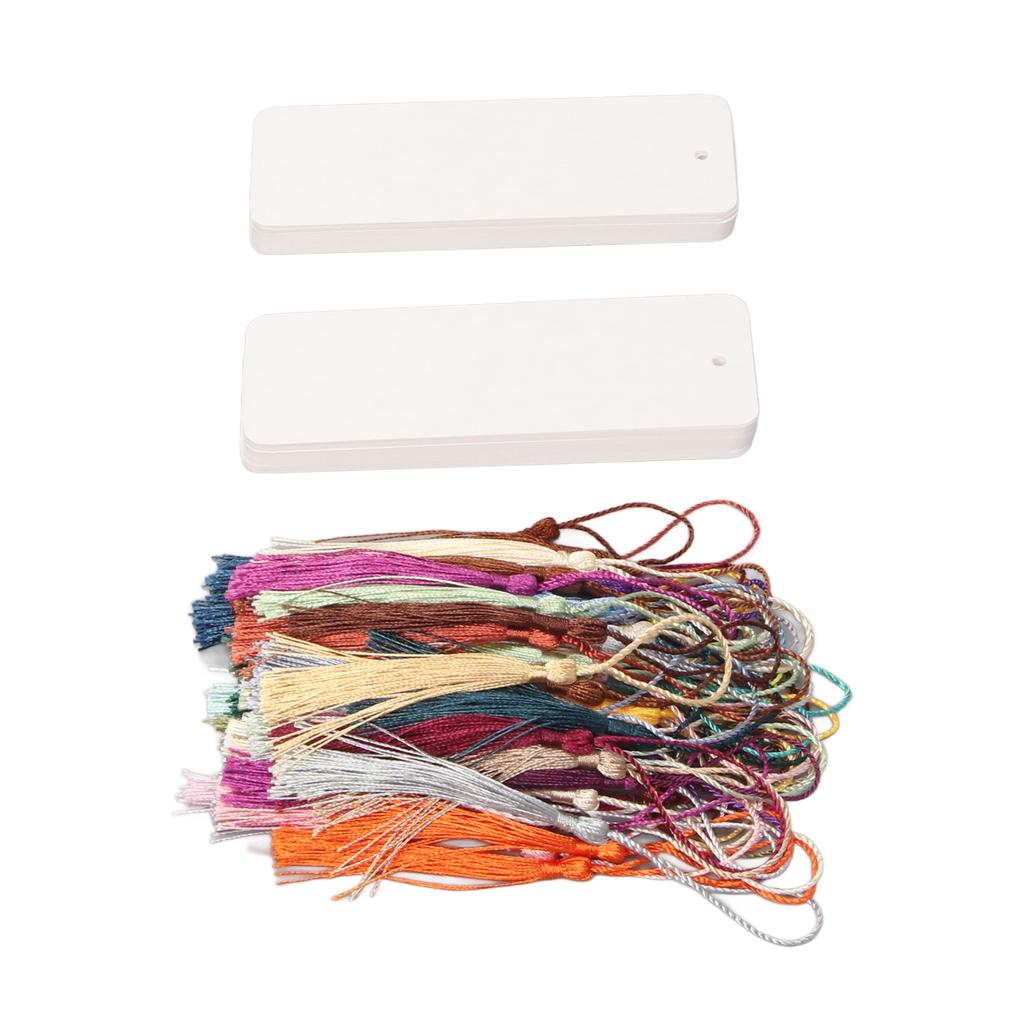 80 наборов пустых закладок длиной 5,5 дюймов и шириной 2 дюйма, сглаживающие широко используемые закладки из картона с кисточками