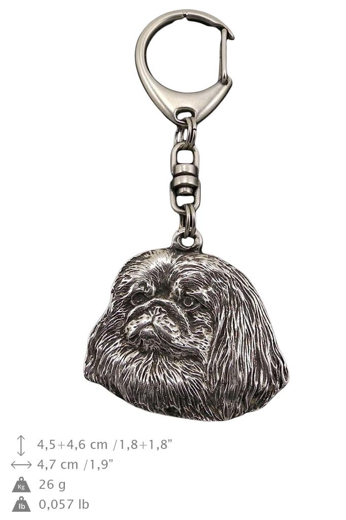 Pekińczyk - Posrebrzany Brelok Do Kluczy Z Psem, Ozdoba Torebki, Zawieszka Do Plecaka Marki Art-Dog