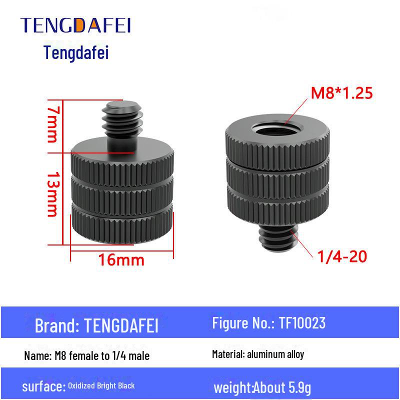 Адаптер для штатива с креплением на стойку для освещения и поворота камеры с резьбой 1/4" на 3/8" на M4/M5/M6/M8