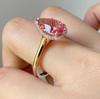 Luxury Supply Gold Ring Female, Pink Diamond Water Drop High Carbon Zircon Diamond Ring Ring Direct Sales