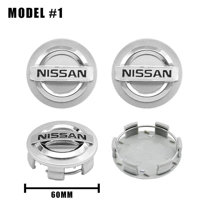 For Nissan ArR44Pcs 54/60mm Car Logo Wheel Center Hub Caps Rims Cover For Nissan X-trail Qashqai Note Juke Sentra Patrol Leaf Tiida Accessories