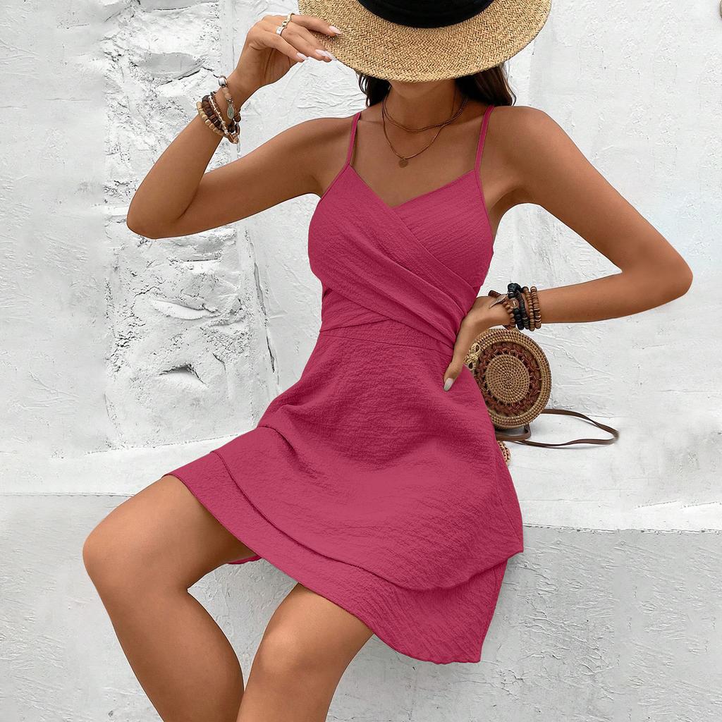 Женское освежающее платье без рукавов, повседневное однотонное свободное платье с открытой спиной и молнией